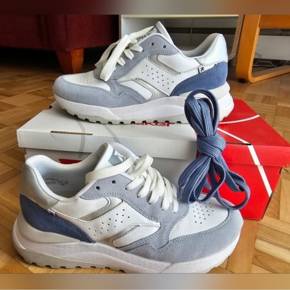 Rieker Shoes - Rieker White Combination Sneakers